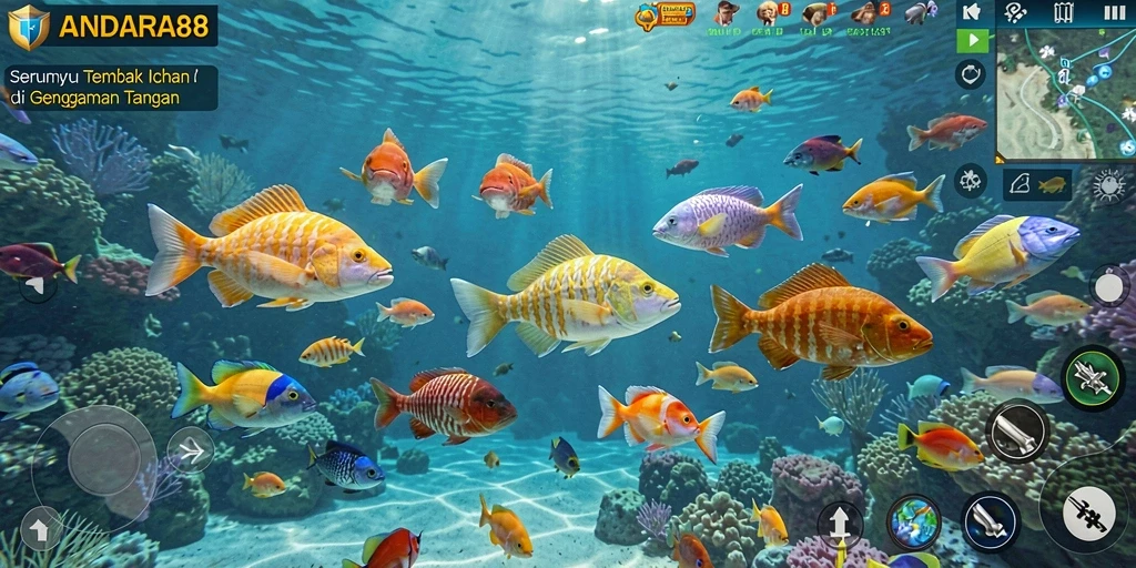 Gameplay menarik Tembak Ikan di ANDARA88 dengan berbagai ikan untuk ditangkap.