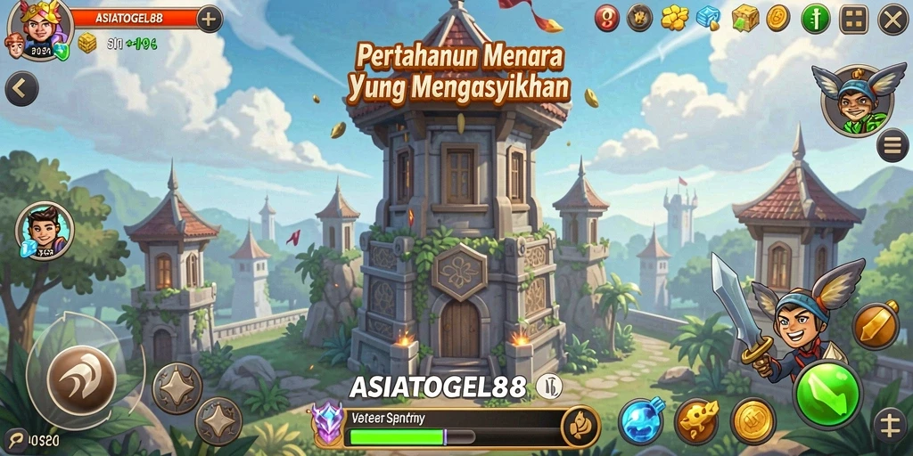 Tampilan menarik ASIATOGEL88 dengan gameplay Tower Defense yang seru.