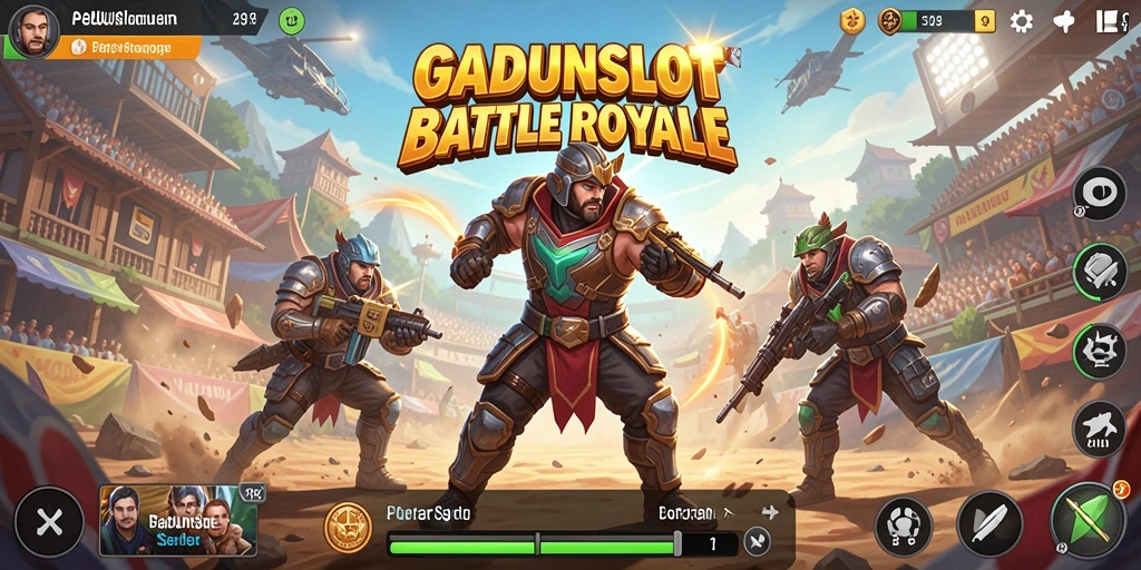 Screenshot gameplay GADUNSLOT menunjukkan pertempuran dinamis dan mendebarkan.