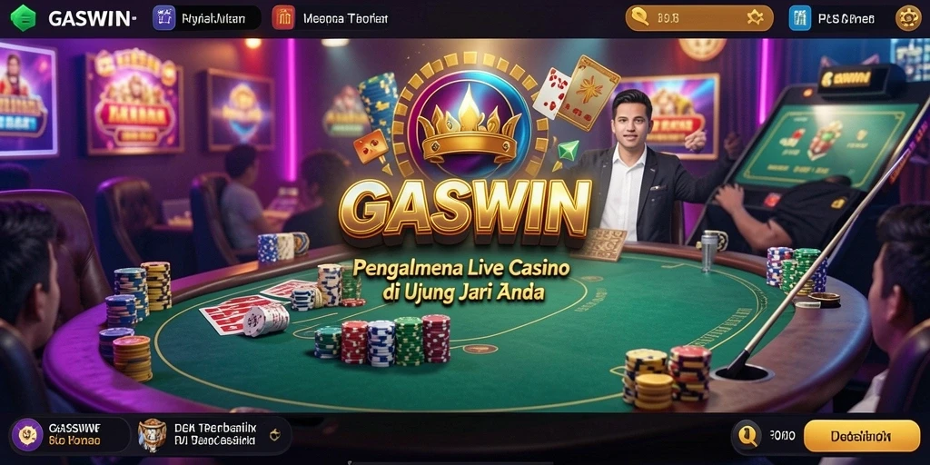 Tampilan menarik dari gameplay Live Casino GASWIN yang seru.