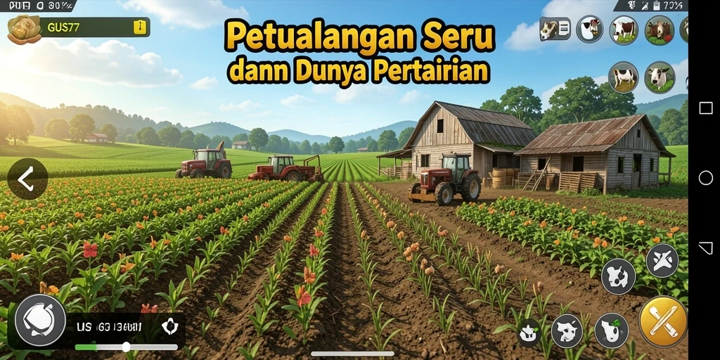 Gameplay seru GUS77 dalam mengelola pertanian.