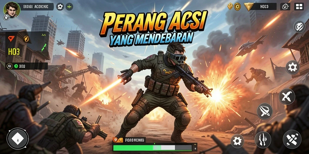 Screenshot menunjukkan aksi seru gameplay H03 dengan pertarungan karakter.