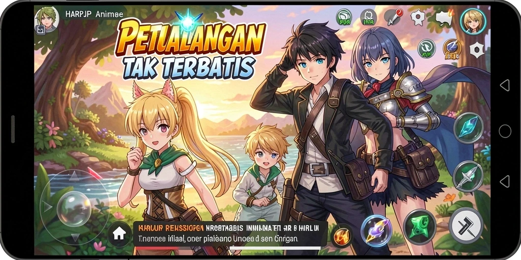 Tampilan gameplay HARAPJP yang penuh warna dan menarik.