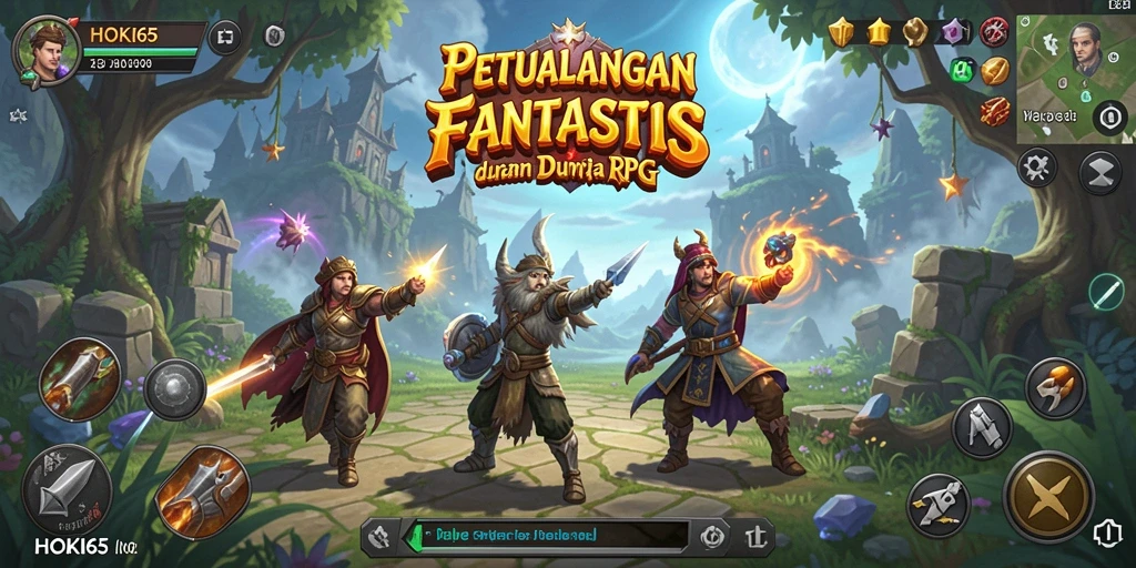 Tampilan gameplay RPG yang seru dan interaktif dalam HOKI65.