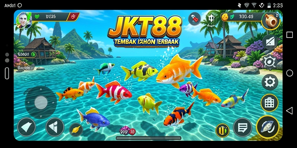 Gameplay JKT88 yang seru dengan aksi menembak ikan.