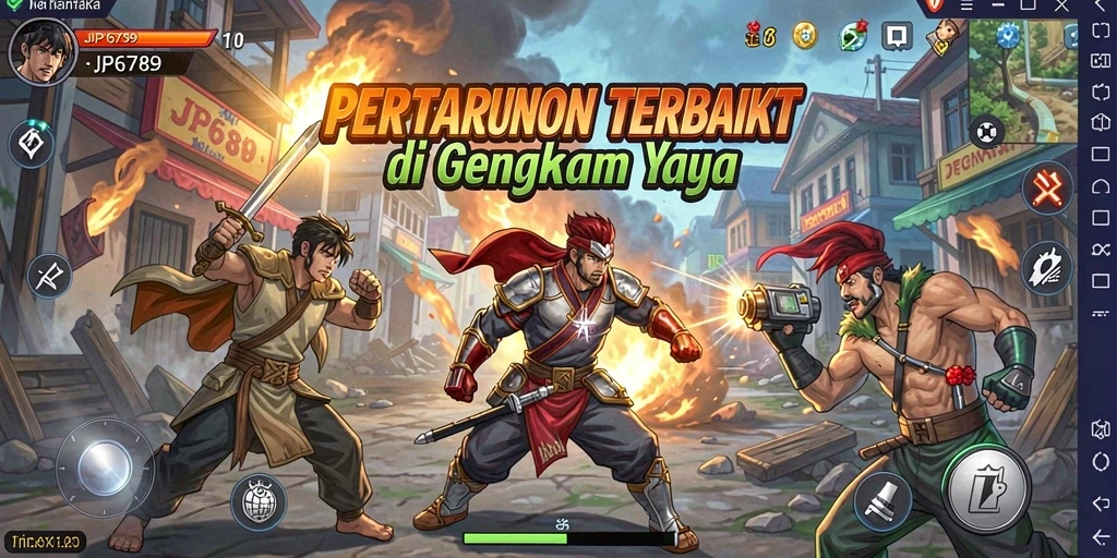 Tampilan gameplay seru dari JP6789 dengan aksi pertarungan yang mendebarkan.