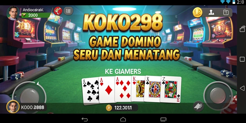 Tampilan gameplay seru KOKO288 yang menampilkan pertandingan Domino.