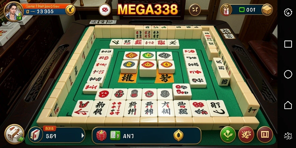 Tampilan menarik dari gameplay Mahjong MEGA338.