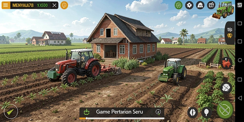 Screenshot MENYALA78 menampilkan gameplay pertanian yang menawan.
