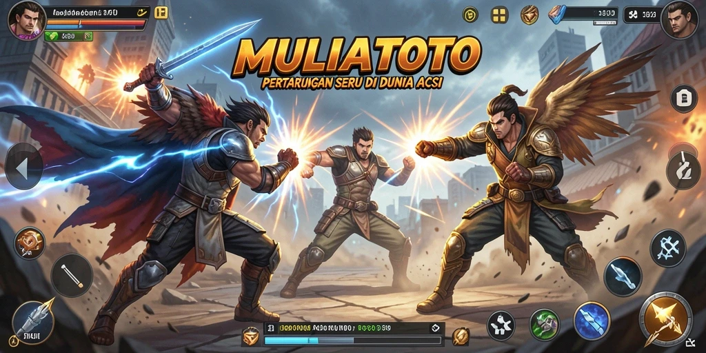 Screenshot dari gameplay MULIATOTO menampilkan aksi pertarungan seru.