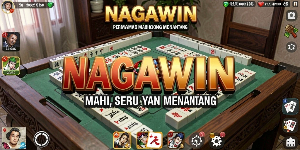 Screenshot dari gameplay NAGAWIN menampilkan keseruan permainan Mahjong.