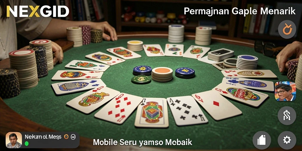 Tampilan gameplay NEXGID yang menampilkan serunya bermain Gaple.