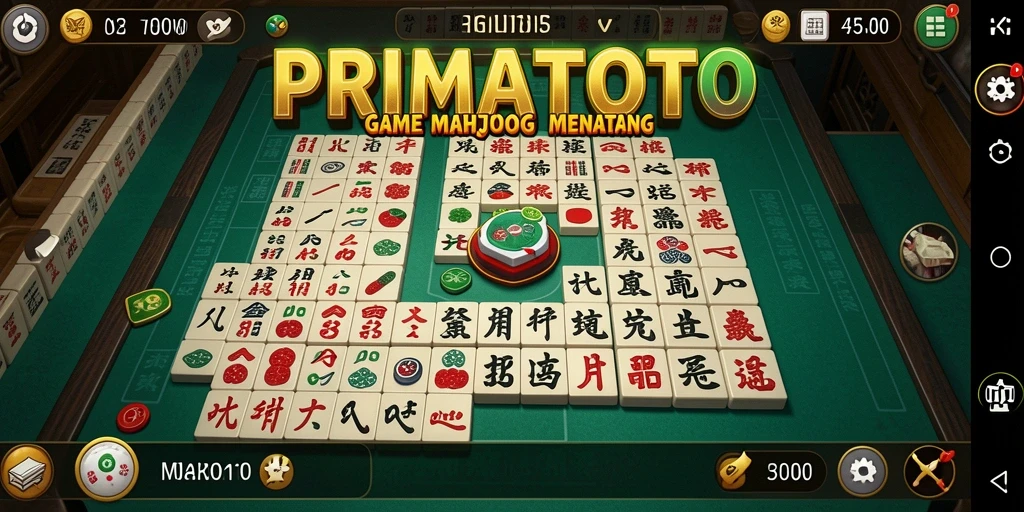 Screenshot gameplay PRIMATOTO menampilkan keseruan permainan Mahjong.