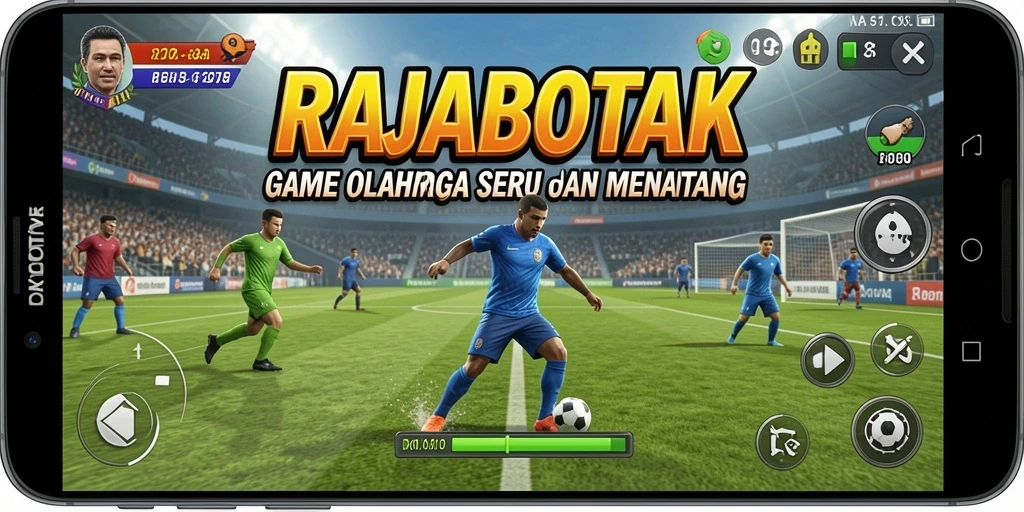 Tampilan gameplay seru di RAJABOTAK dengan aksi olahraga menantang.
