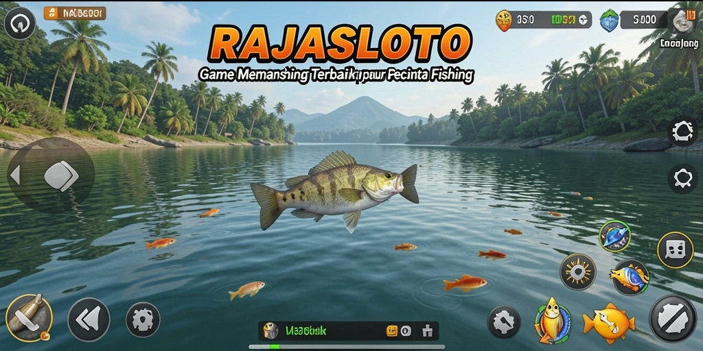 Tampilan gameplay RAJASLOTO yang menegangkan dan penuh aksi memancing.