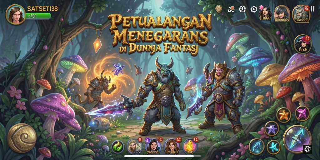 Tampilan gameplay seru dan menegangkan di dunia fantastis SATSET138.