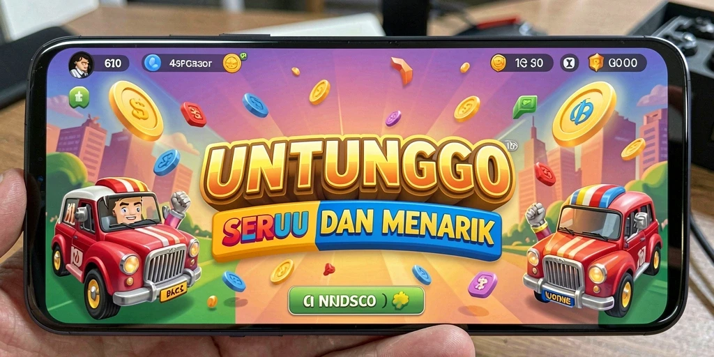 Tangkapan layar utama UNTUNGGO menampilkan gameplay arcade yang mengasyikkan.
