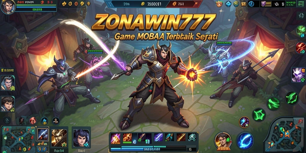 Menampilkan aksi seru dalam gameplay MOBA ZONAWIN777.